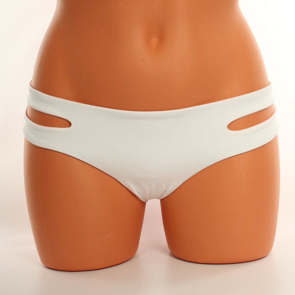 White/Teal Bikini Bottom - L Space - Estella Style - Comfortable - 40% OFF